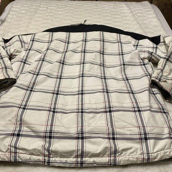 Ripzone Core Jacket Men's XL Beige Plaid Fleece Lined Full Zip Nylon Long Sleeve - Picture 12 of 16